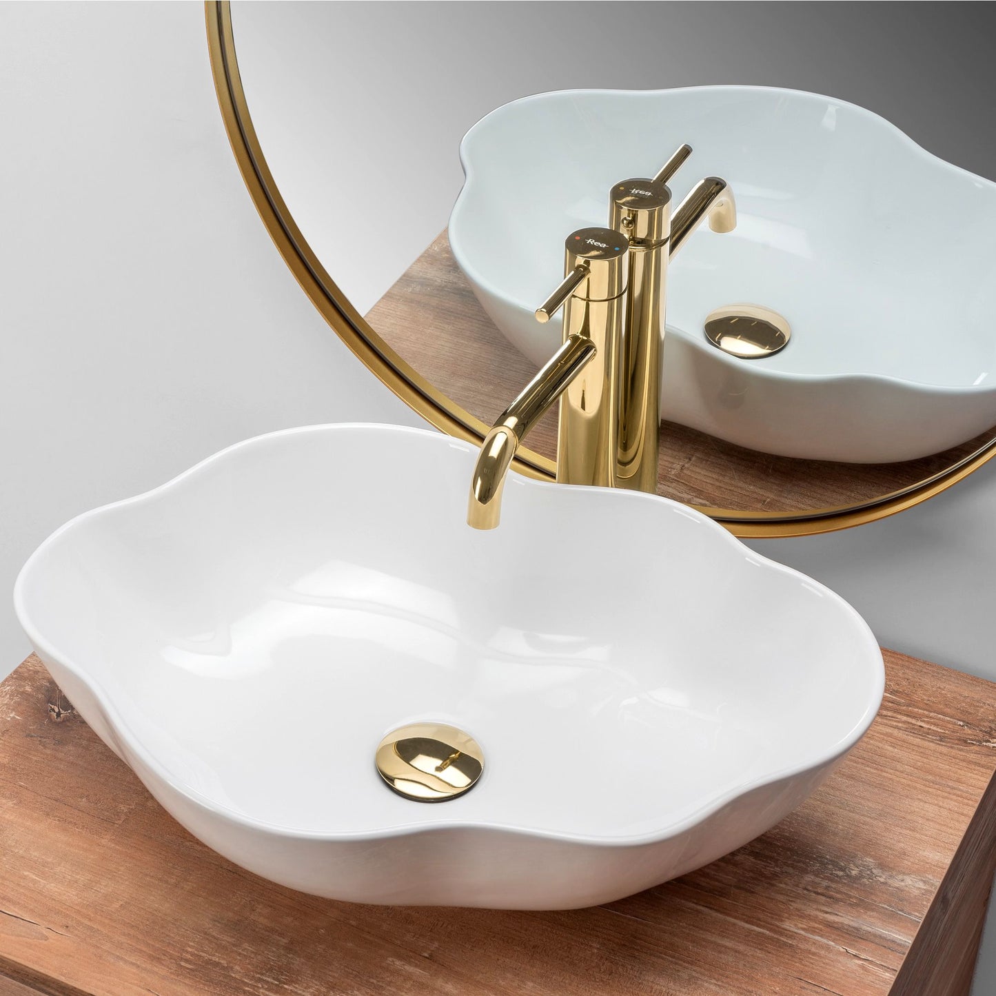 Lavoar pentru blat Rea Pearl White 2