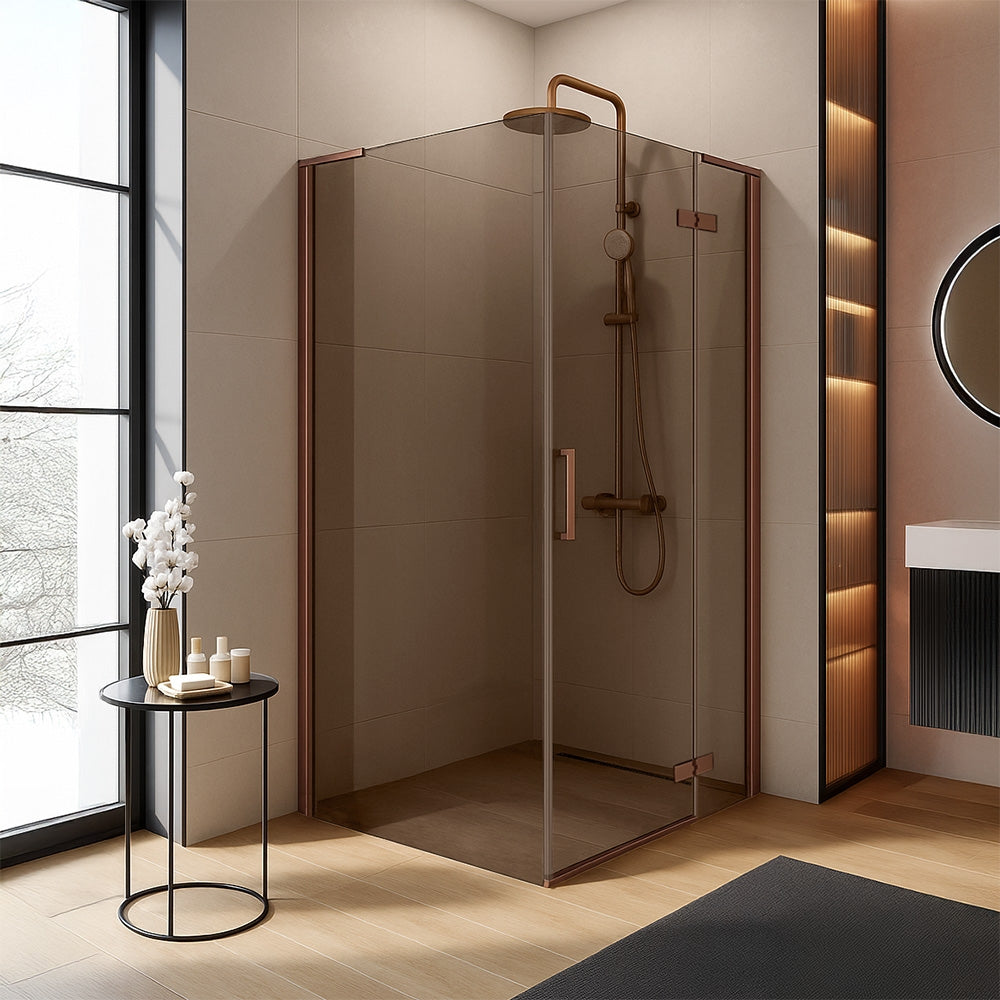 Cabina dus REA Hugo 90x90 Copper Brush  2