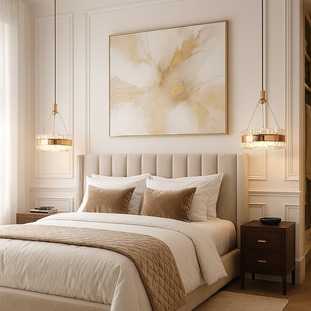 Lustră Cu Cristale Suspendată Led Lhj099-cp Gold  2