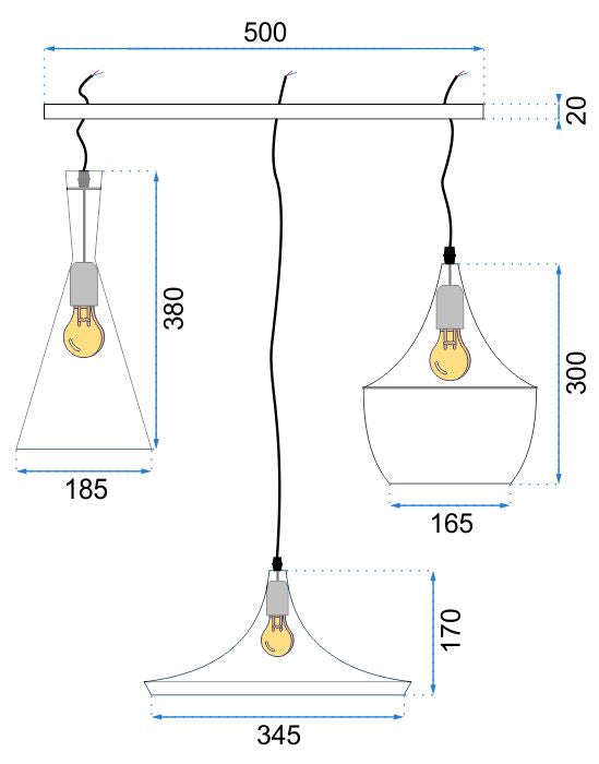 Lampa DE TAVAN COSTA  SET CP negru  12