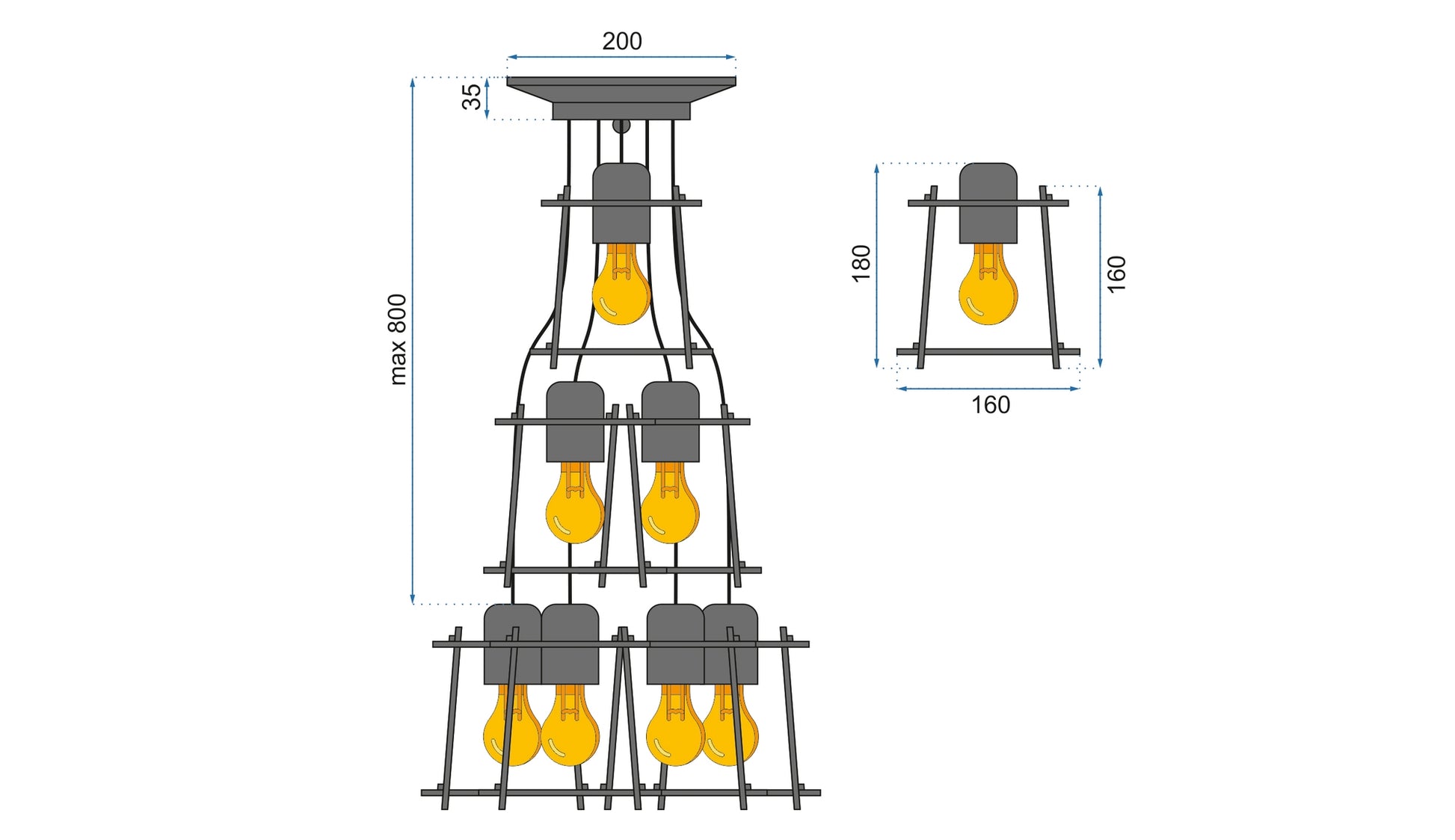 Lustra De Tavan Suspendabila APP221-7CP  8