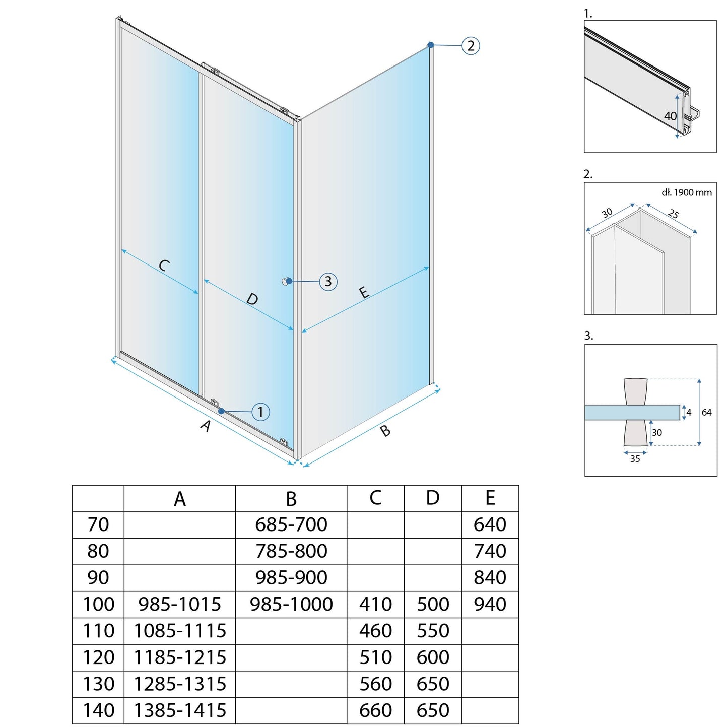 Cabina De Dus Rea Primo Slide 100x70 Chrome  7