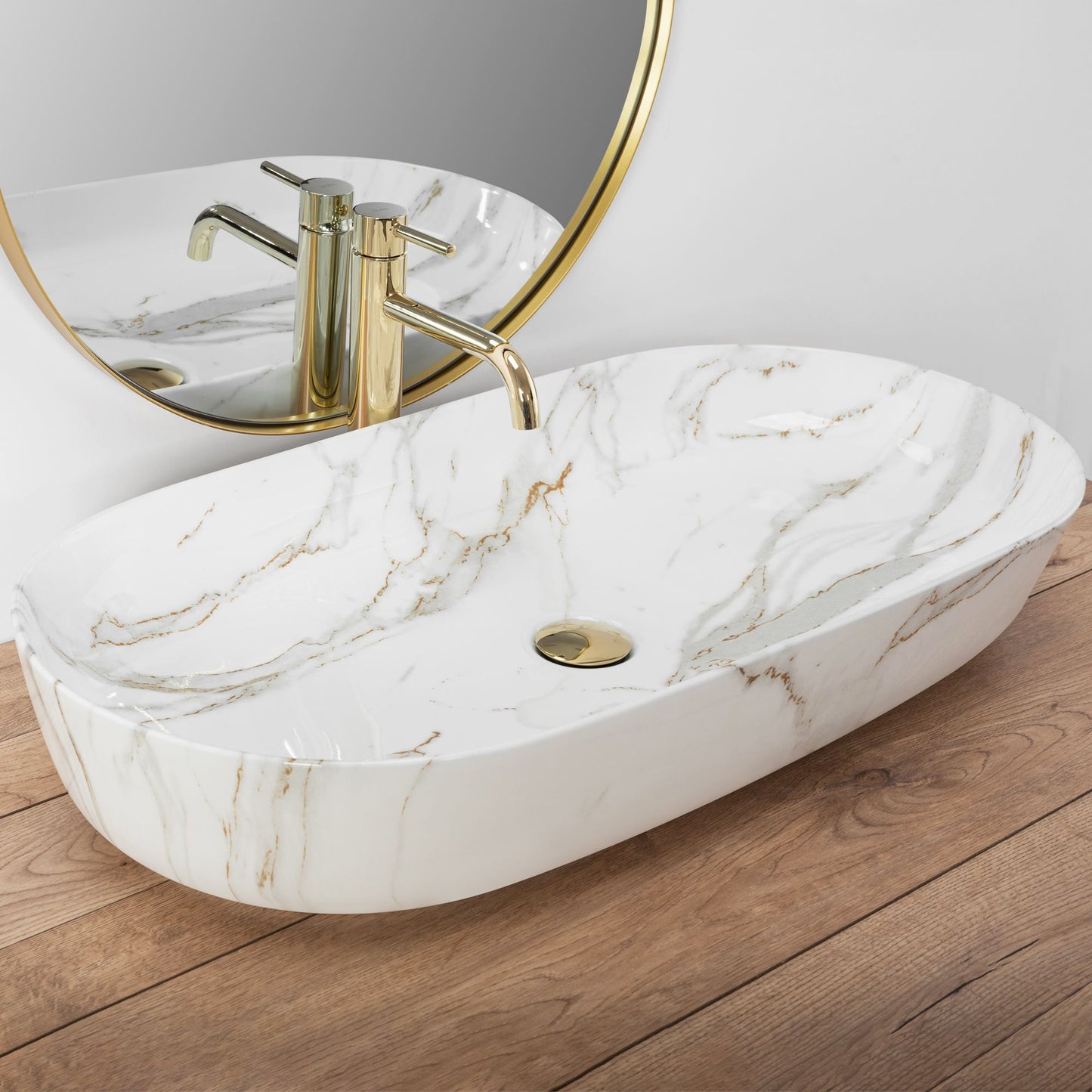 Lavoarul REA CLEO 81 Shiny Aiax din ceramică  2