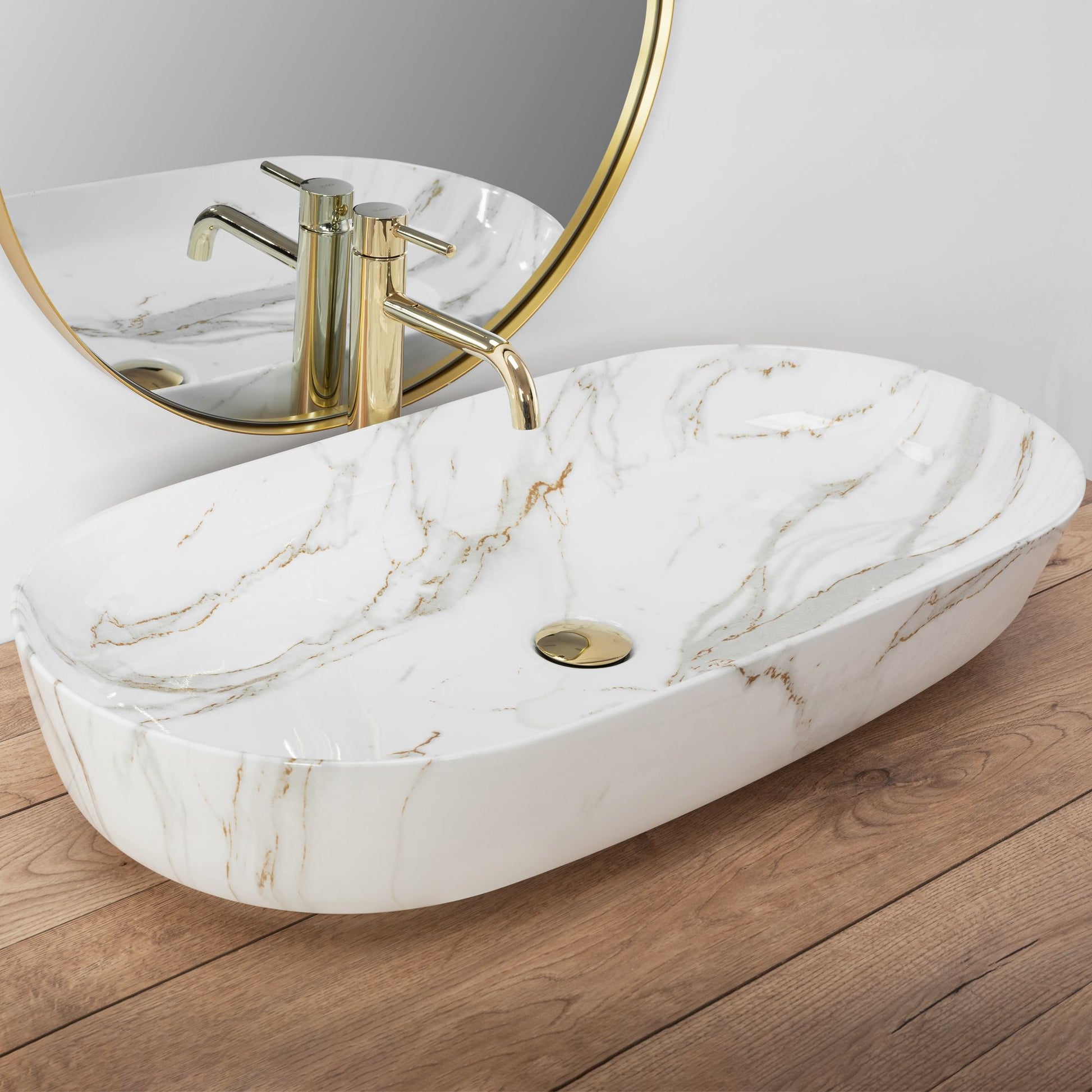 Lavoarul REA CLEO 81 Shiny Aiax din ceramică  2