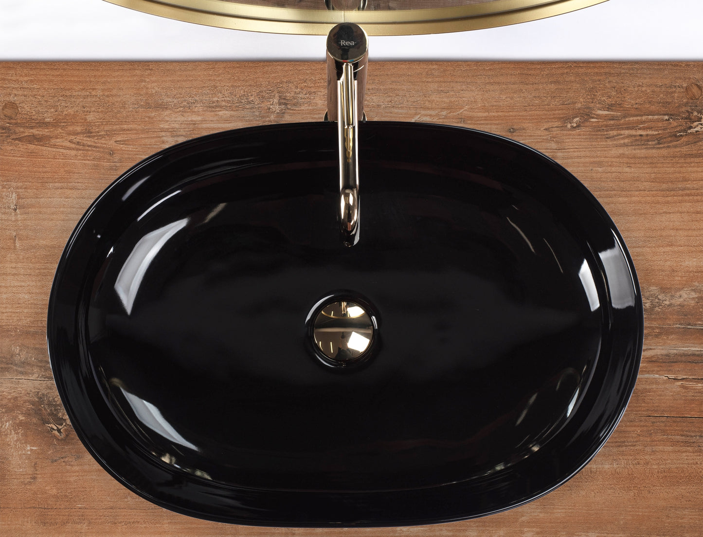 Lavoar ceramic pentru blat Rea CLEO Black  5