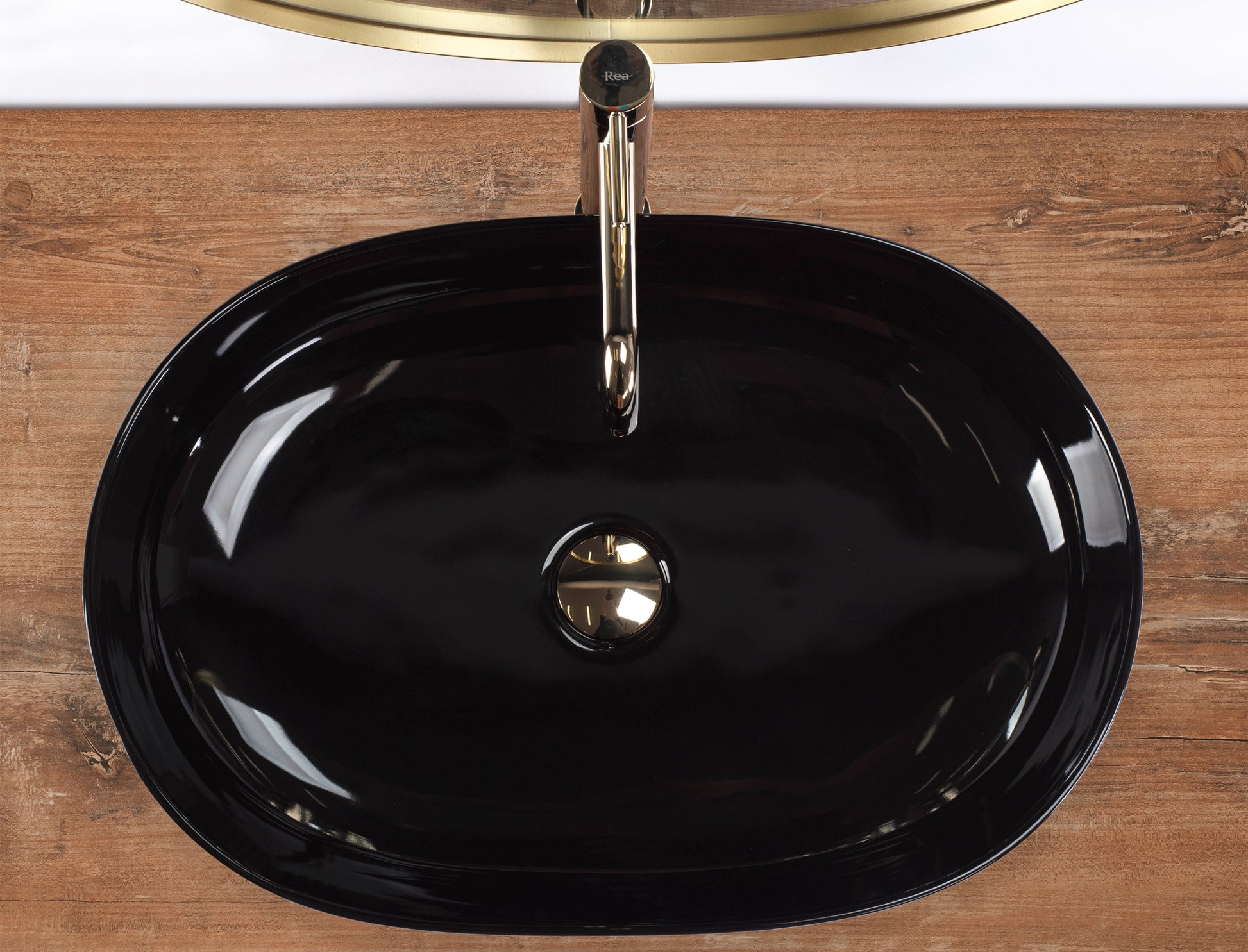 Lavoar ceramic pentru blat Rea CLEO Black  5