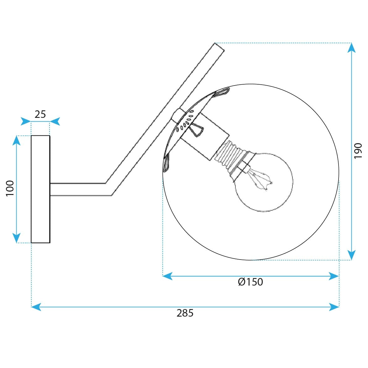 Lampa De Perete G099-1w Black  7