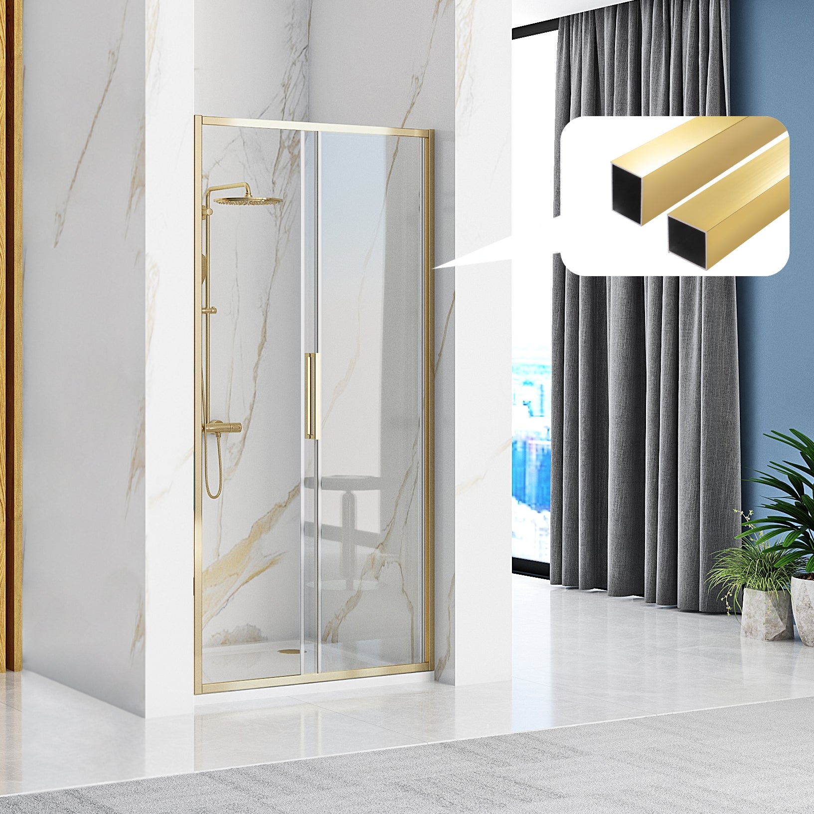 Profil De Extensie Pentru Cabine De Ușă Solar Fargo Rapid Gold  2