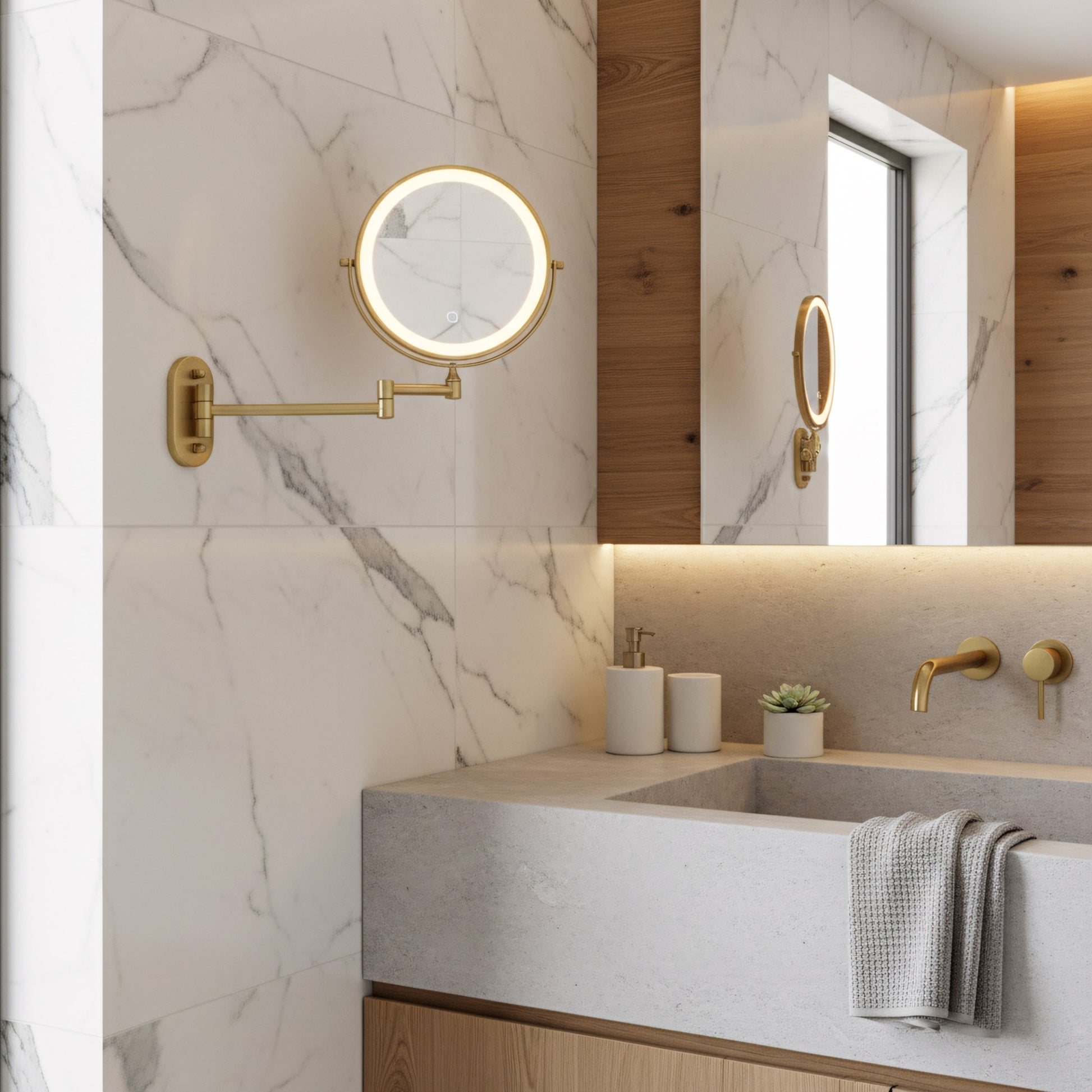 Oglindă LED Glow Brush Gold  8