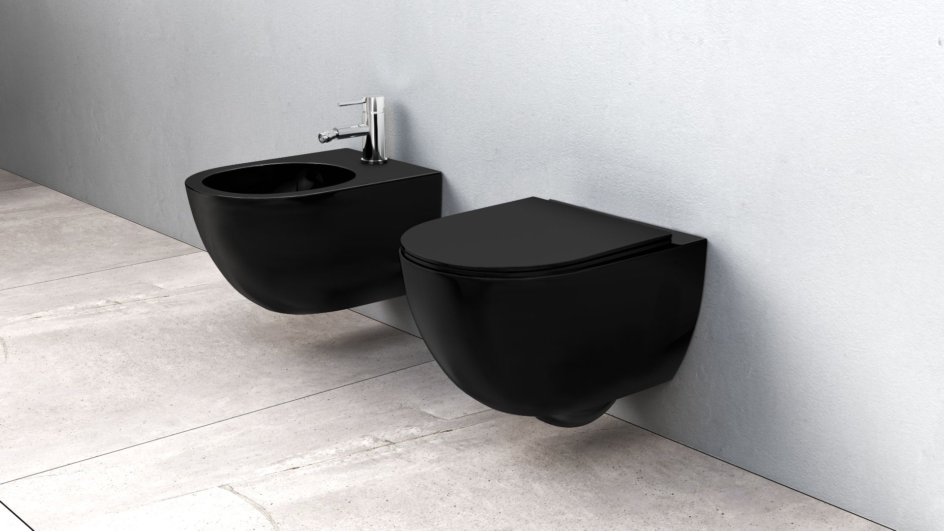Vas WC suspendabil Rea Carlo Mini Rimless Flat negru MAT 2