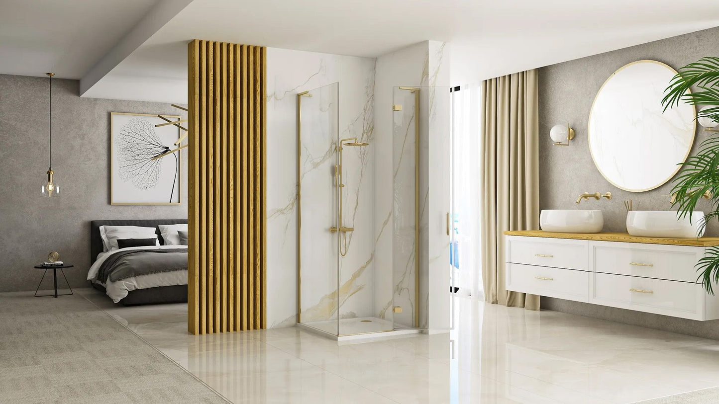 Cabina dus REA Hugo 80x90 Gold Brush  3