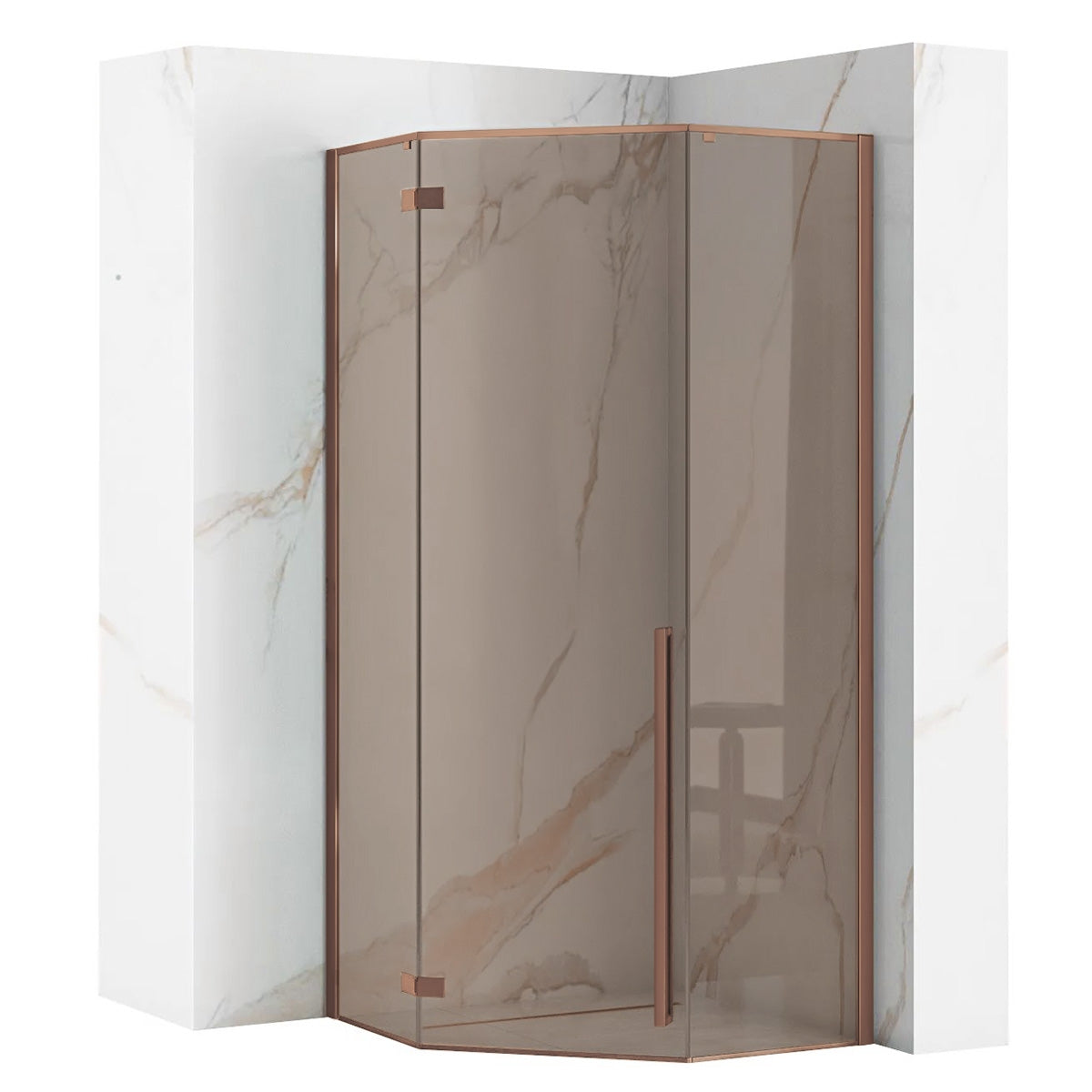 Cabina de dus DIAMOND 90x90 cm COPPER BRUSH fara cadita 1