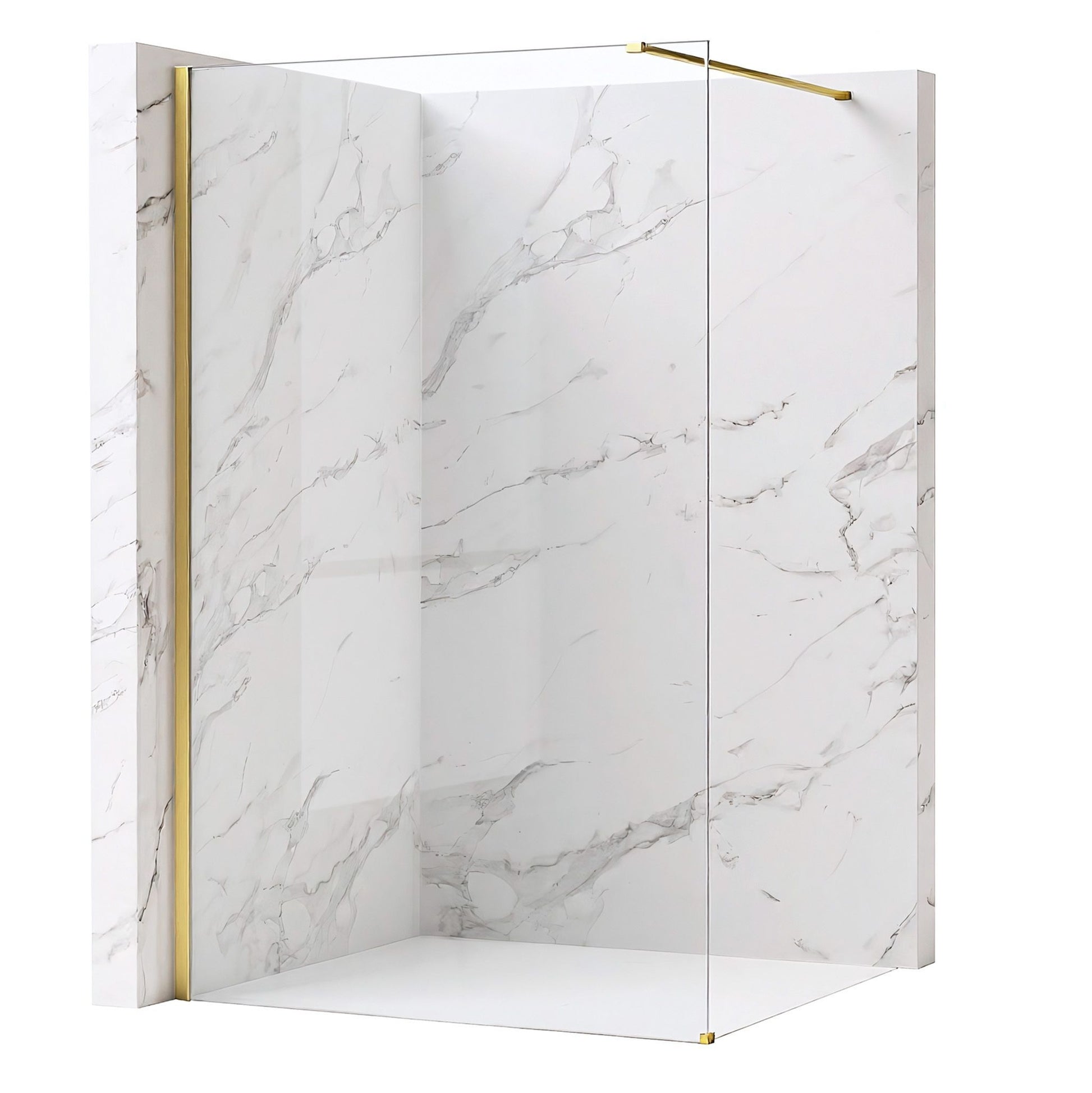 Paravan De Dus Rea Flexi Transparent / Brush Gold 100  1