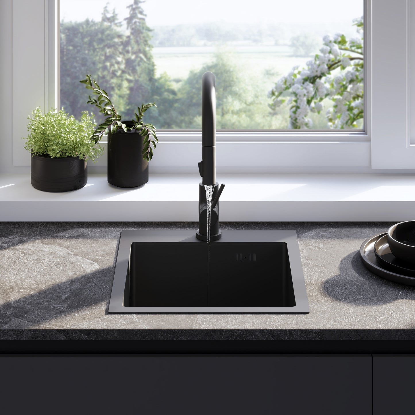 Chiuvetă Inox Leo 40 Black fără robinet de bucătărie 3