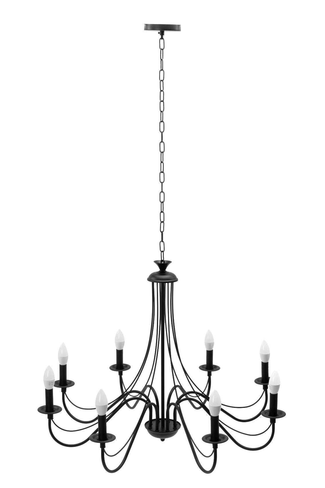 Lampă suspendată de tavan neagra rustica APP648-8CP  3