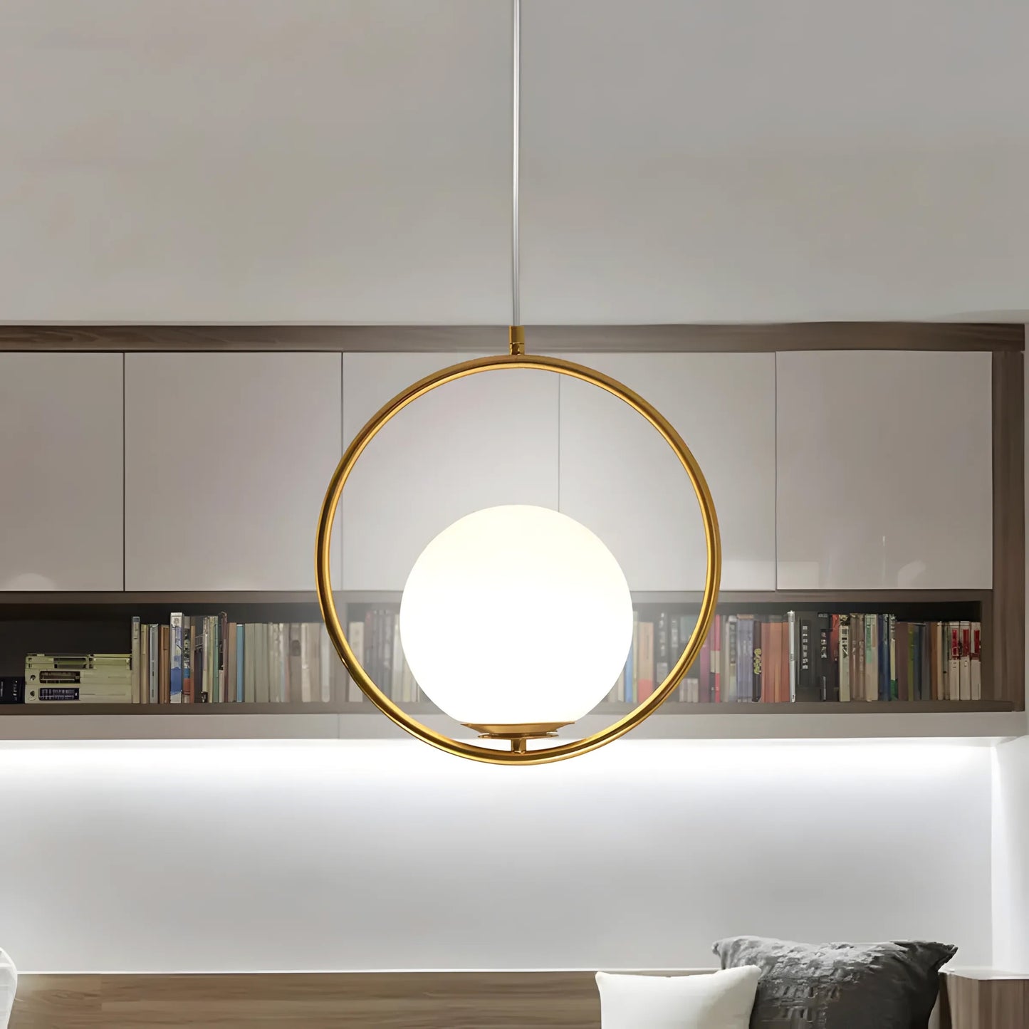 Lampă De Tavan Suspendata Din Sticlă Aurie Alba G109-1w Gold  4