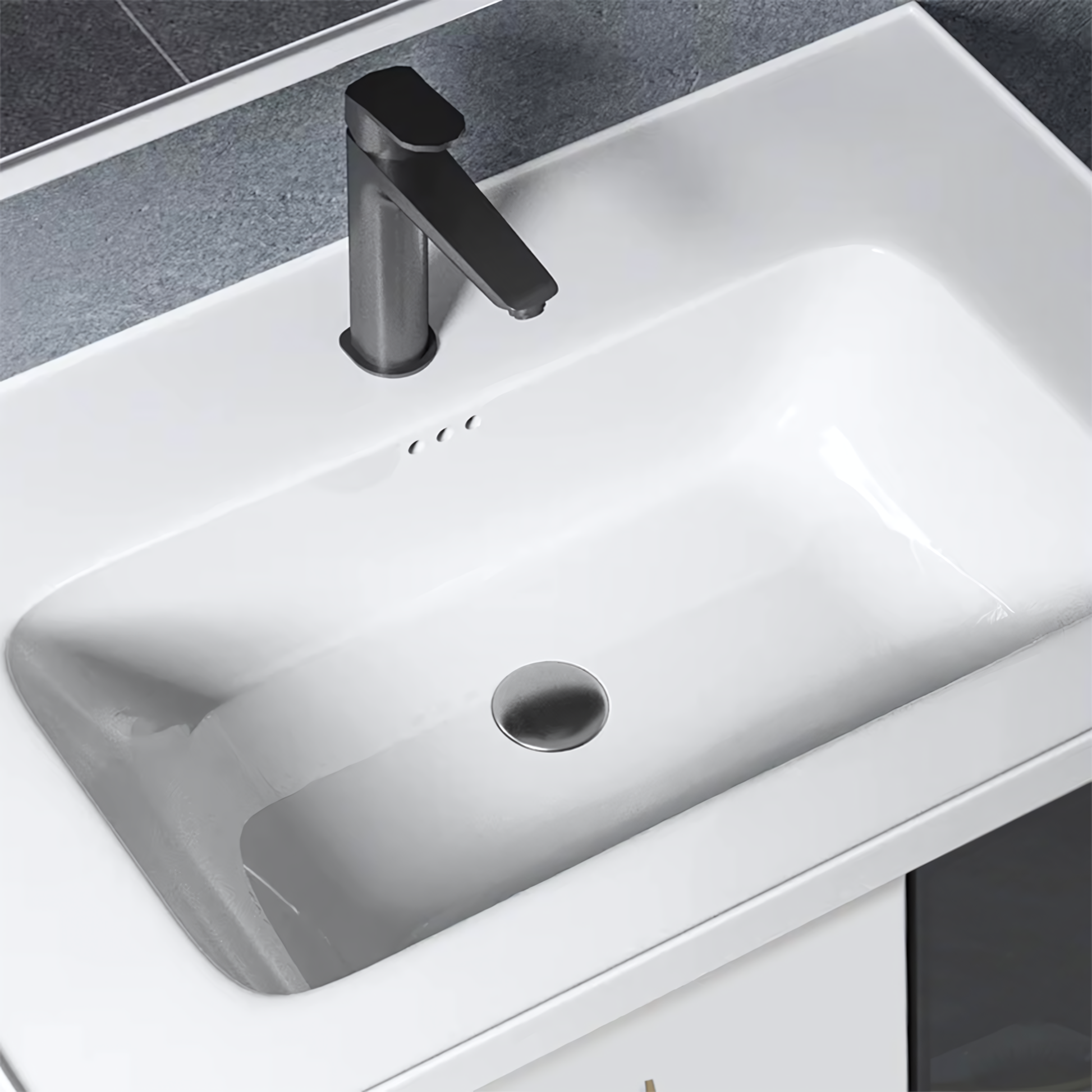 Set Mobilier De Baie Cu Lavoar Paris 60cm White  4