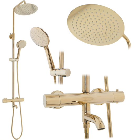 Set de dus cu termostat Lungo Gold Auriu 1