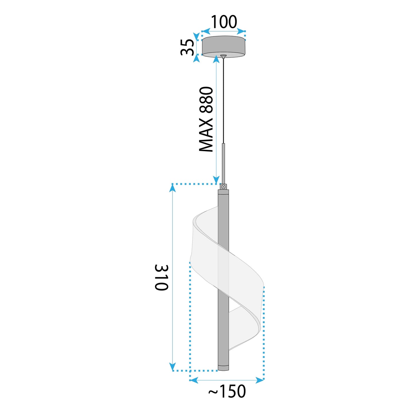 Lampă Suspendată Led App1550-cp Gold  9