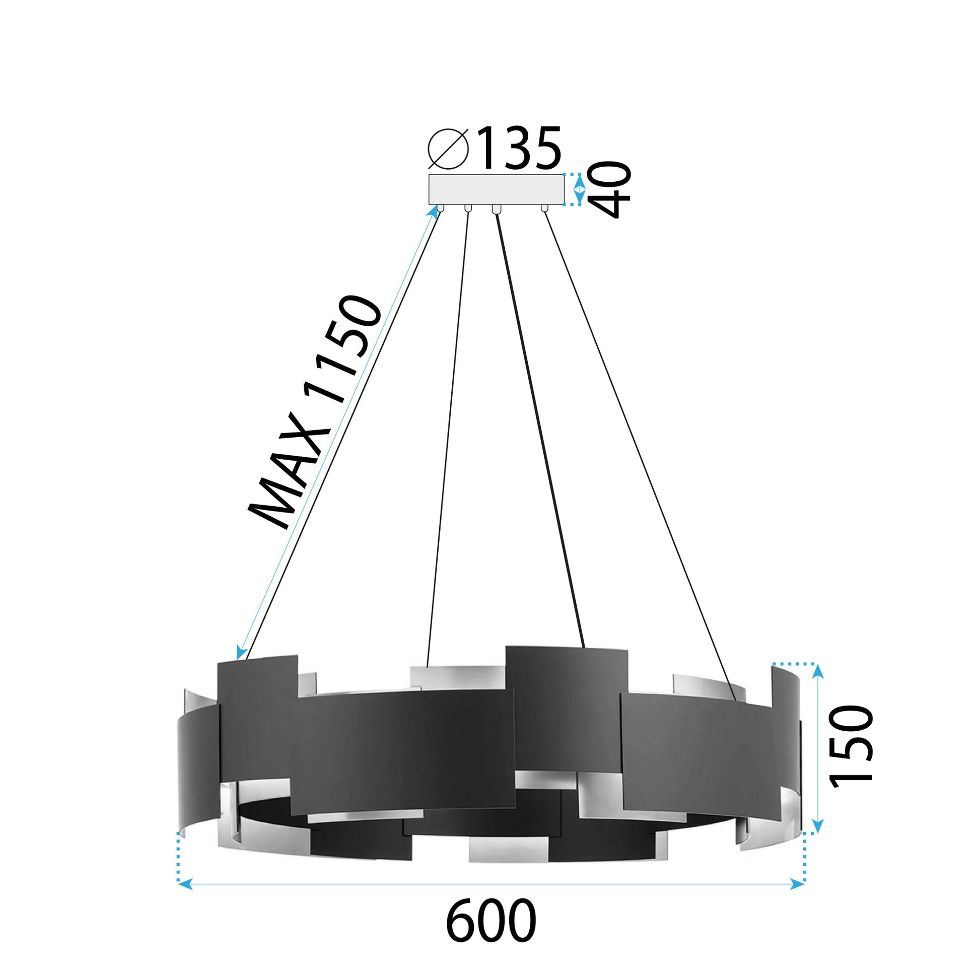 Lampă Suspendată Black APP1561-6CP  8