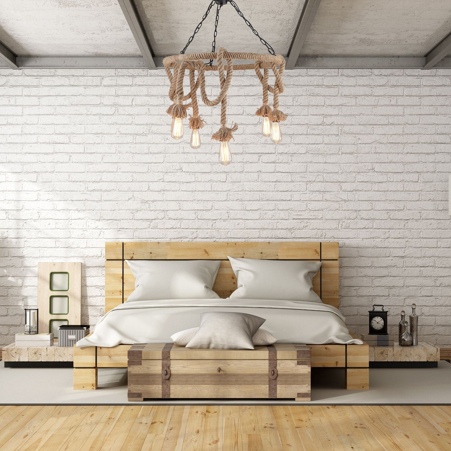LAMPĂ DE PLAFON CU CANDELIER 5 E27 APP677-5CP  3