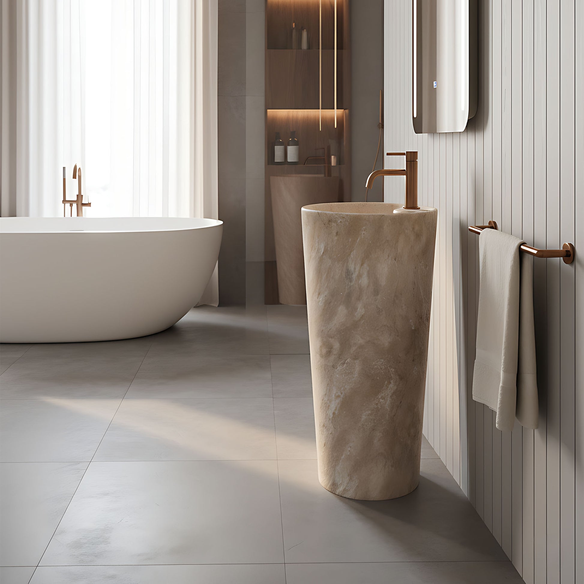 Lavoar Freestanding De Sine Stătător Ceramic Rea Blanka Savana Matt  3