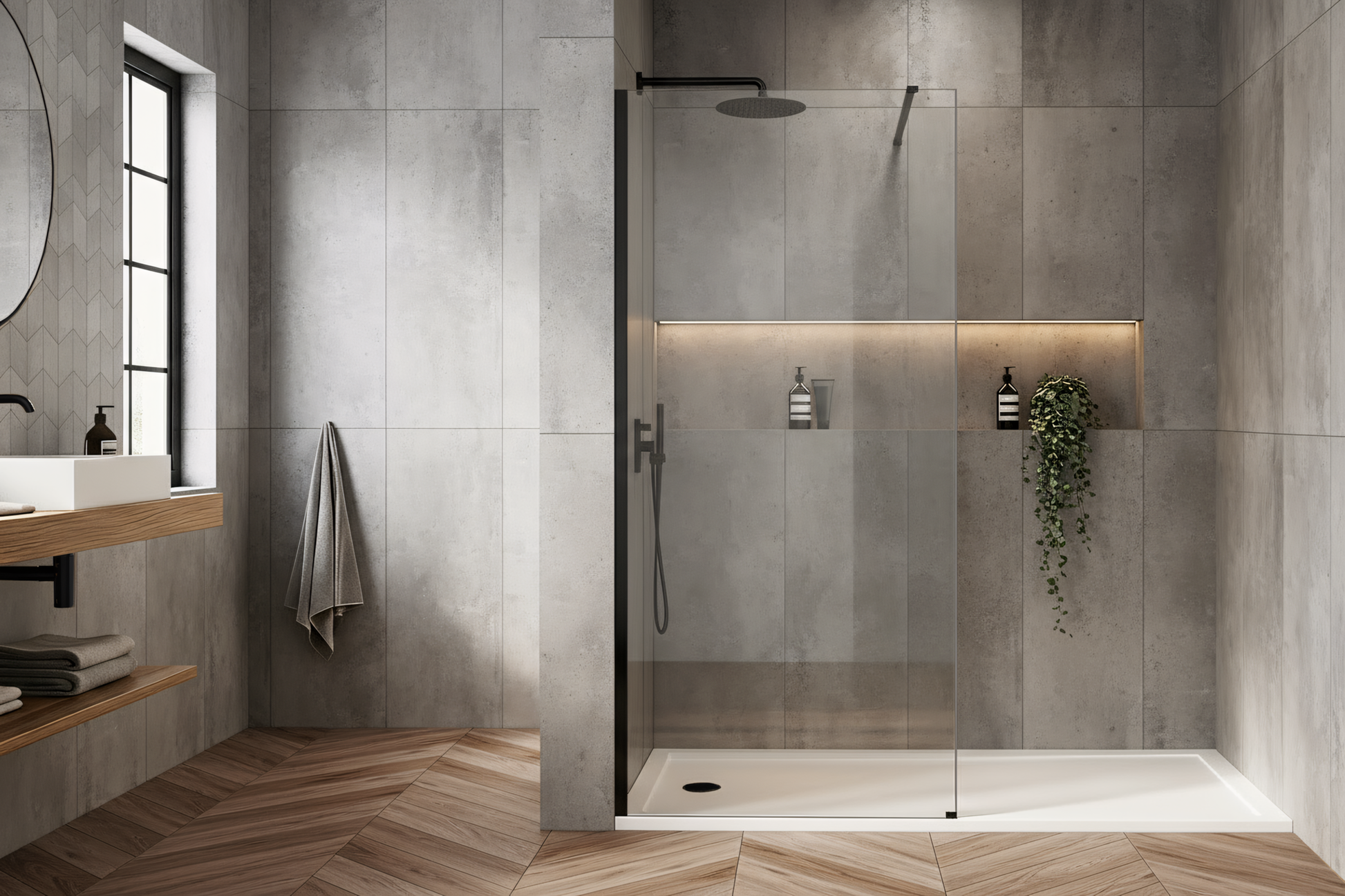 Paravan De Dus Rea Flexi Transparent / Black 140  4