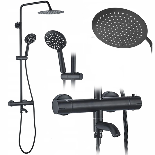 Set de dus cu termostat Lungo Black negru 1