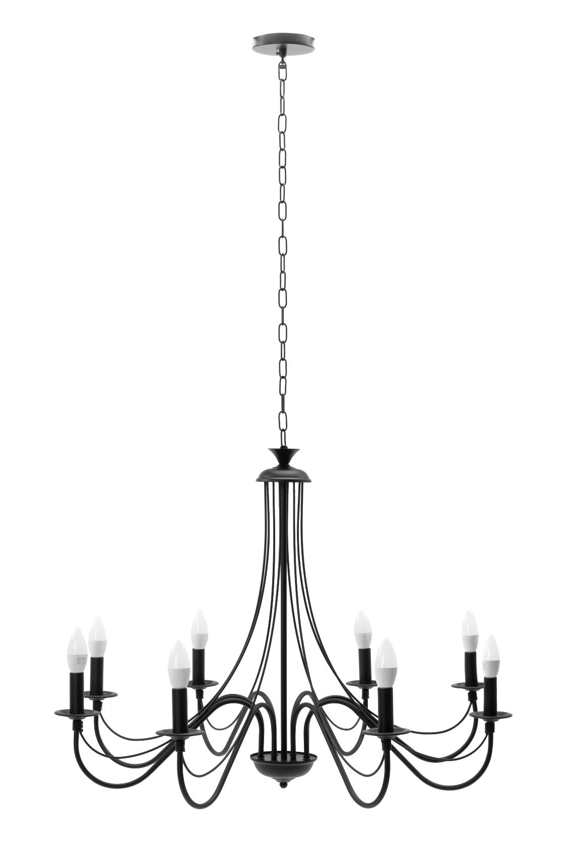 Lampă suspendată de tavan neagra rustica APP648-8CP  1