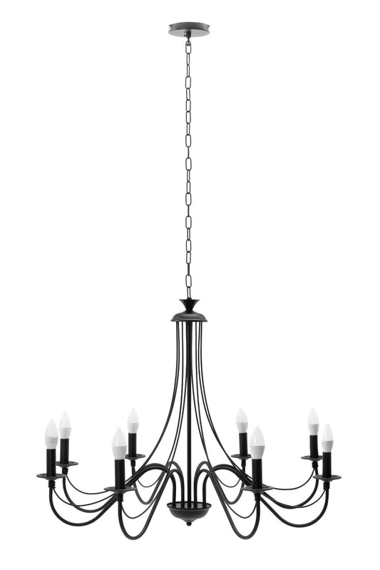 Lampă suspendată de tavan neagra rustica APP648-8CP  1