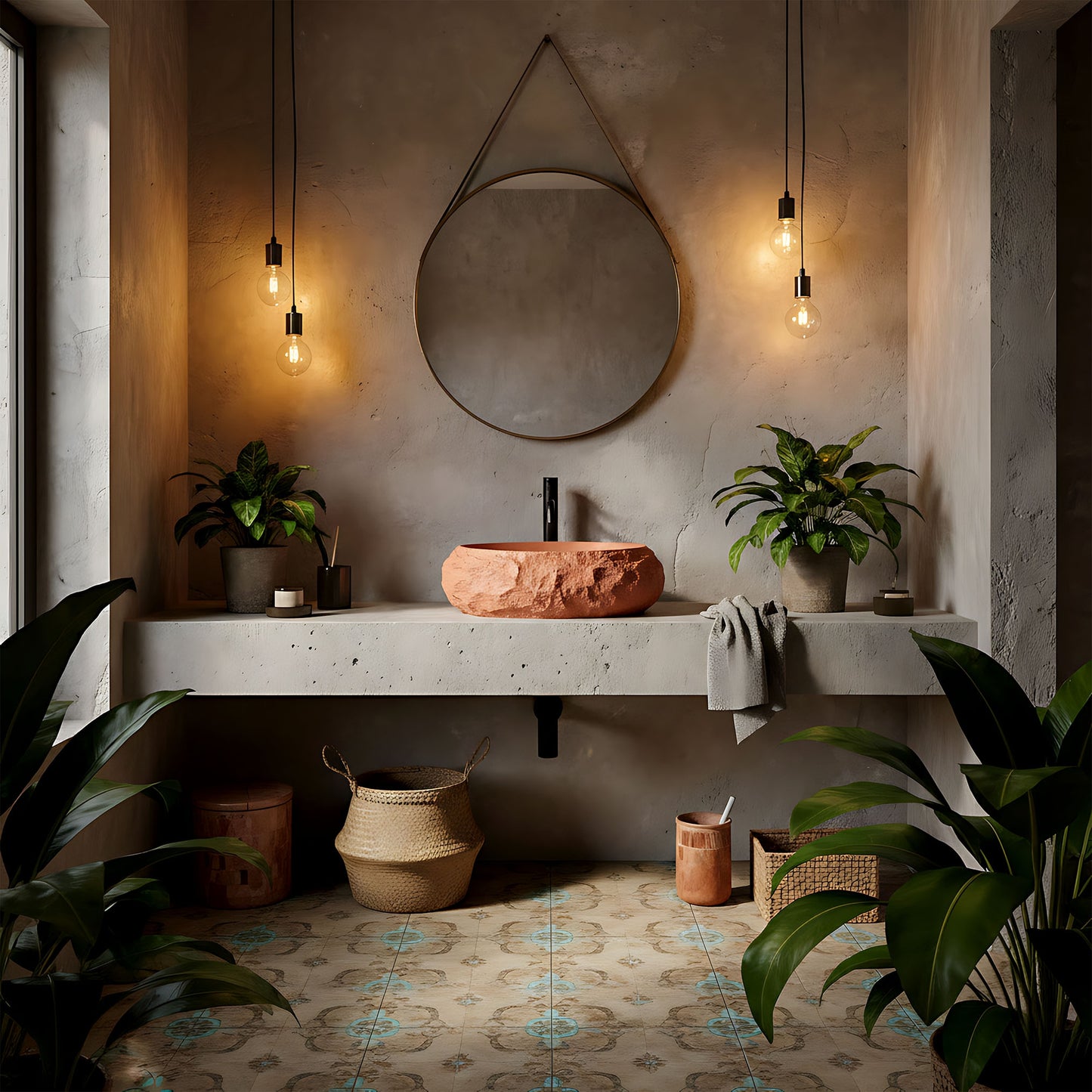 Lavoar pe blat Mika Terracotta  8