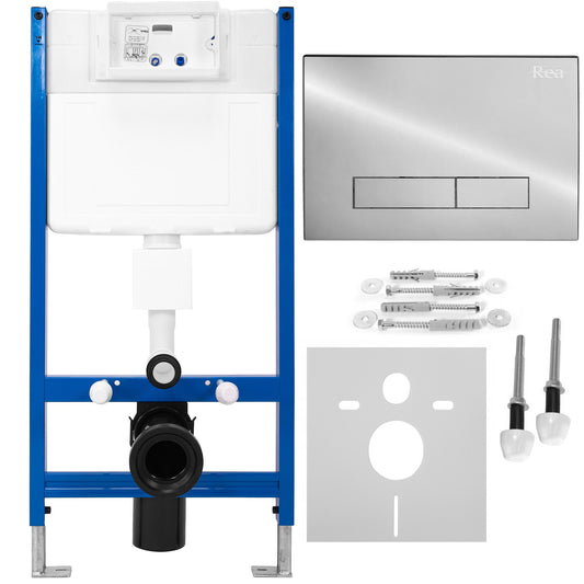 Cadru Set incastrat pentru vase WC cu buton H Chrome  1
