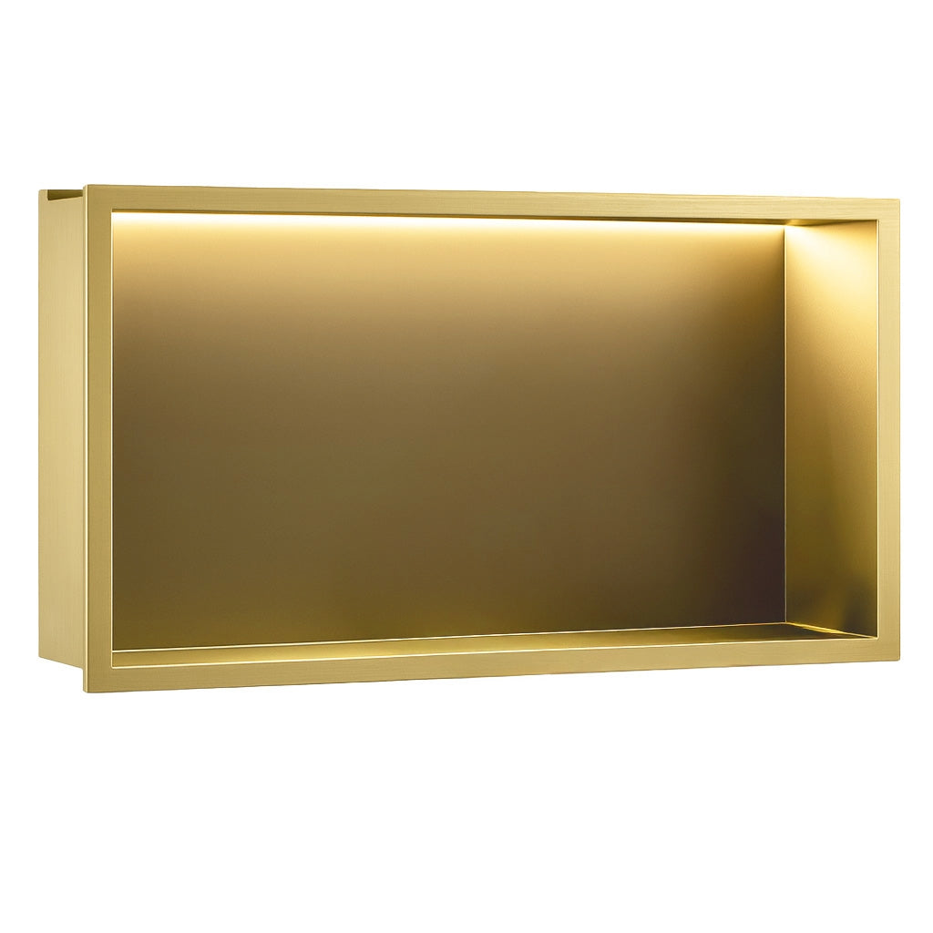 Raft Baie Incastrat Perete Led 30x60 Brush Gold  1