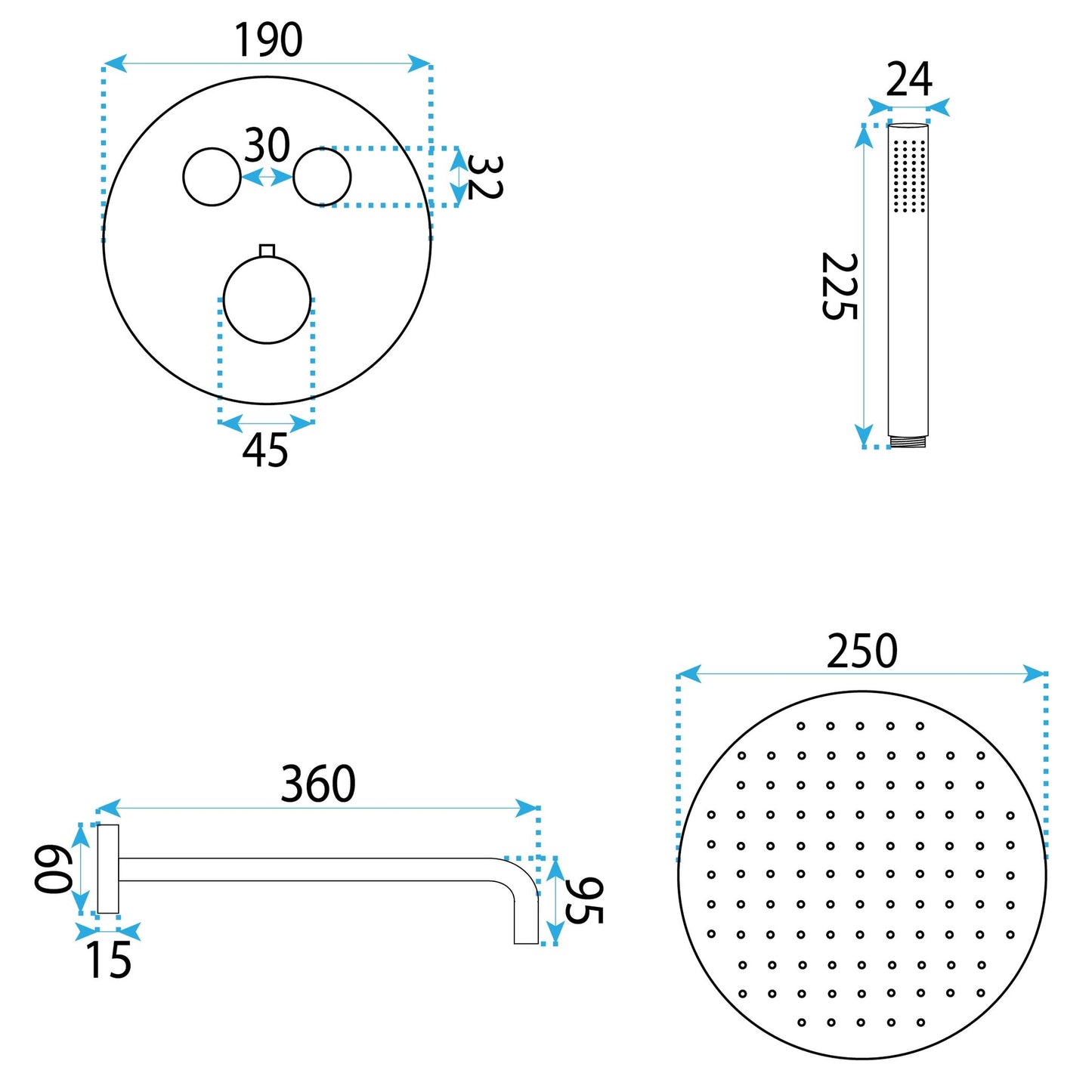 Set De Dus Incastrat Rea Lungo Diamond Chrom + Box  6