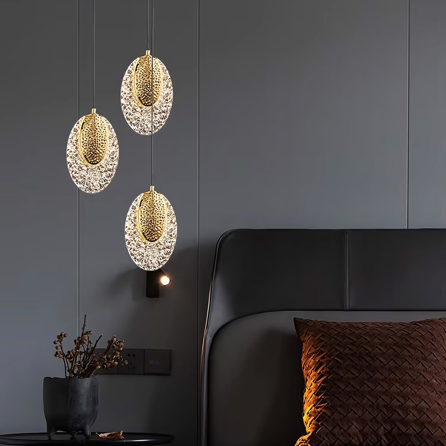 Lustră Cu Cristale Suspendată Led G088-1cp Złota  4