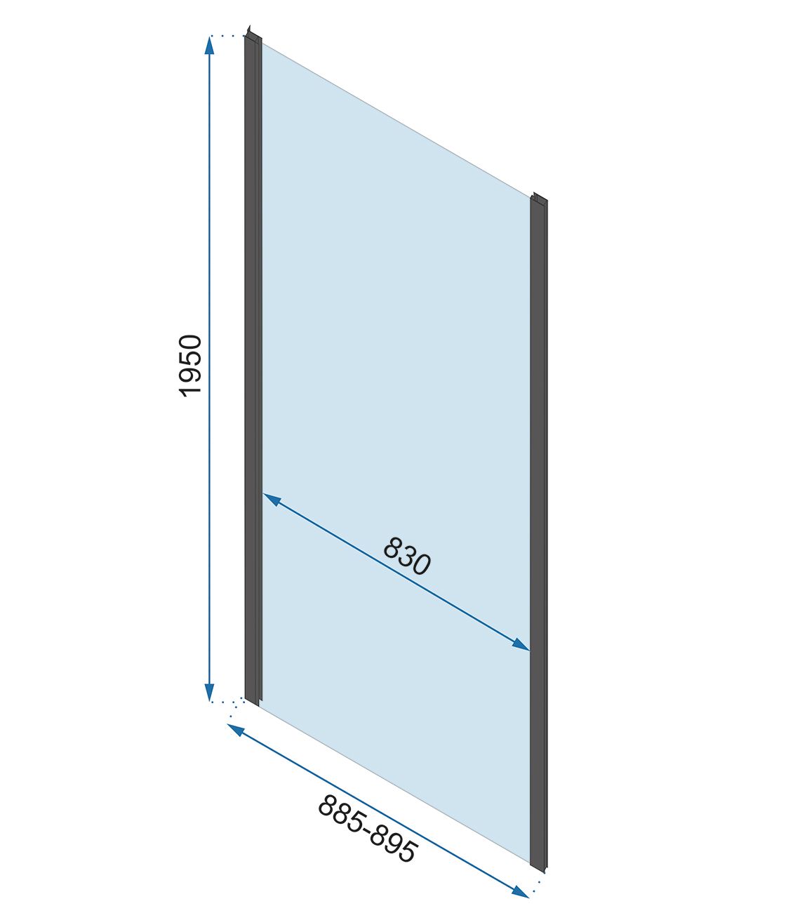 Cabina de dus de perete REA Rapid Fold Gold Usa:90 x Perete:80 10