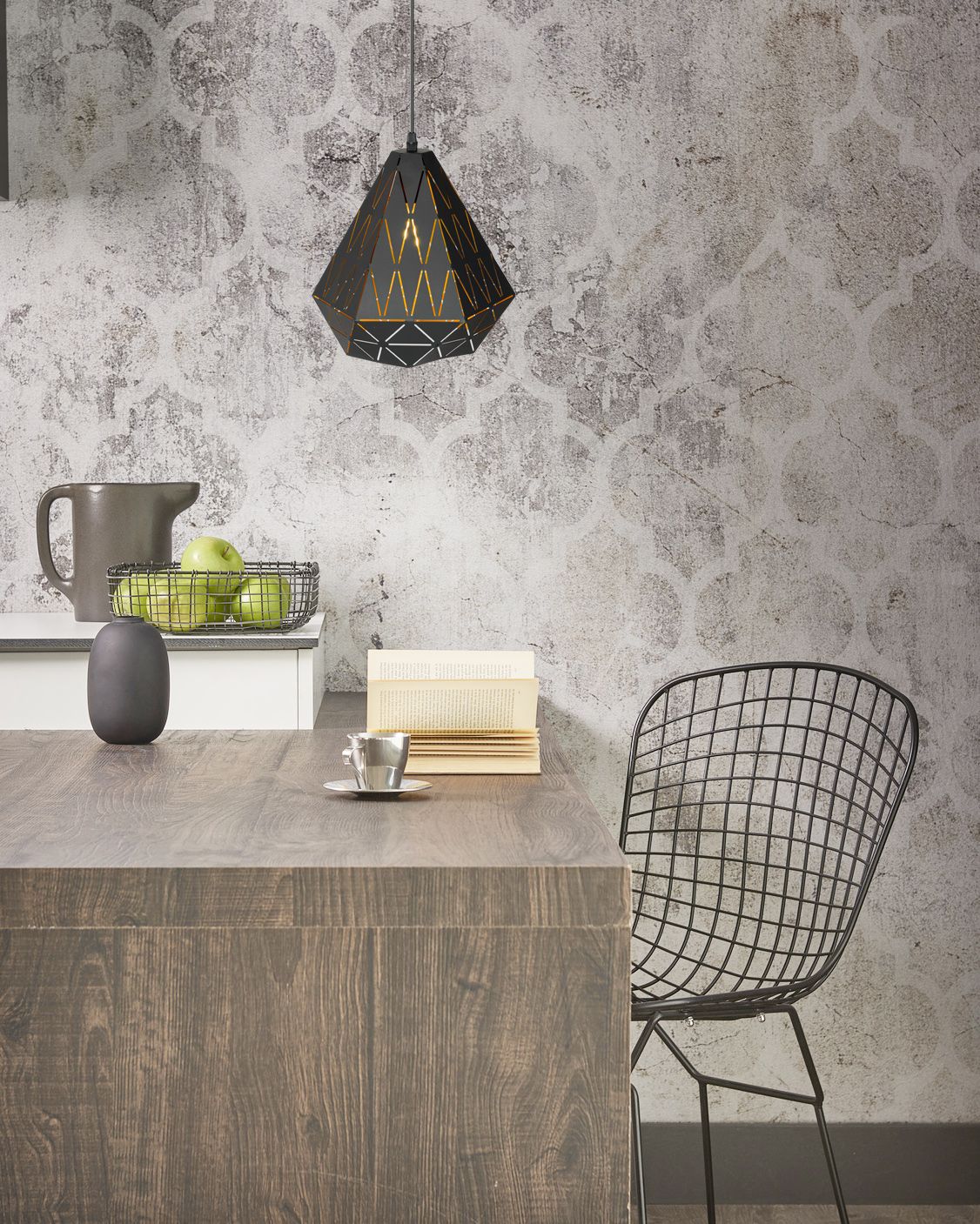LAMPA TRIANGULARĂ GEOMETRICĂ NEAGRA APP252-1CP  4