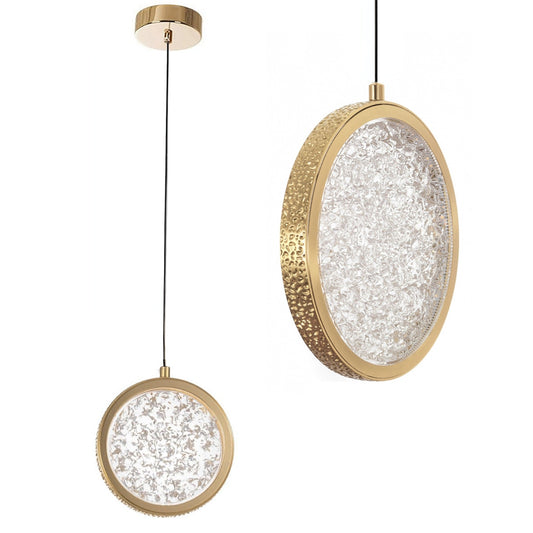 Lustră Cu Cristale Suspendată Led G089-1cp Złota  1