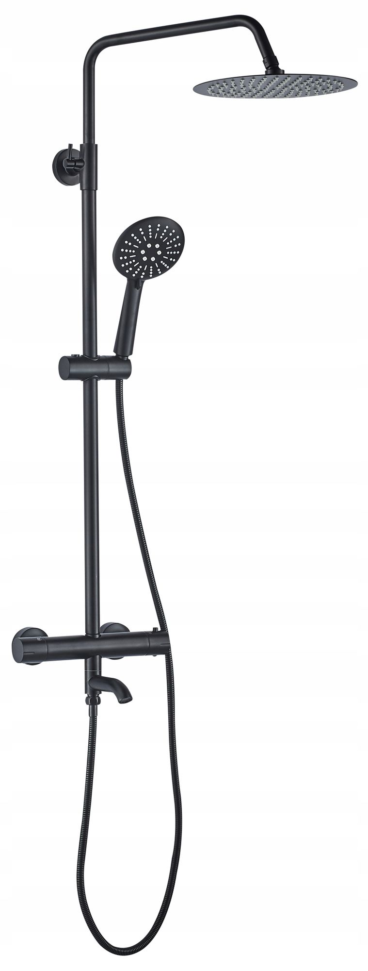 Set de dus cu termostat Lungo Black negru 2