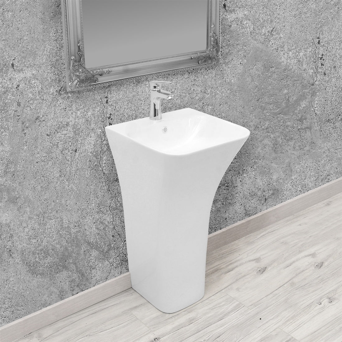Lavoar De Podea Freestanding Rea Ada Slim Alb  2