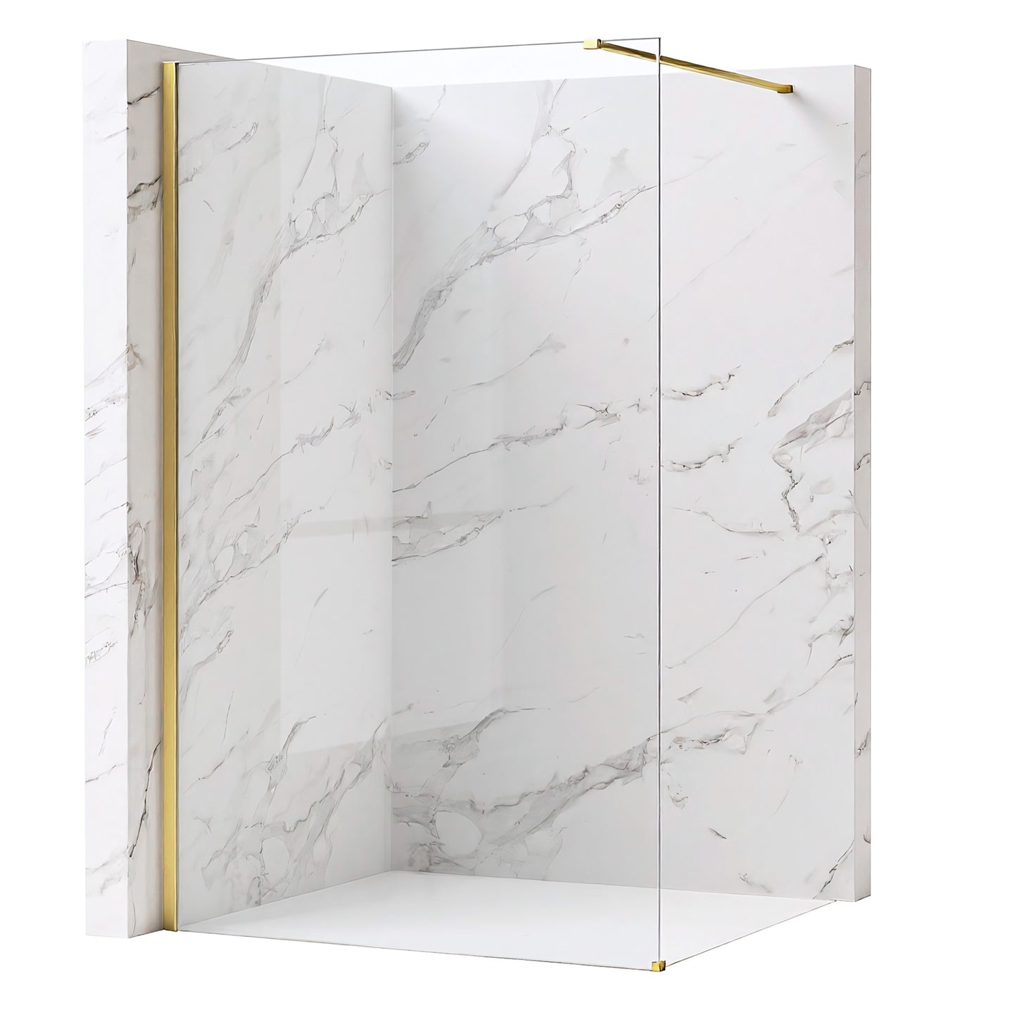 Paravan De Dus Rea Flexi Transparent / Brush Gold 80  1