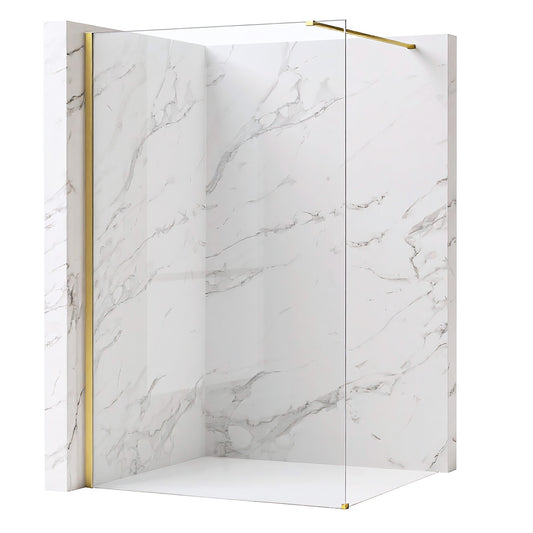 Paravan De Dus Rea Flexi Transparent / Brush Gold 80  1