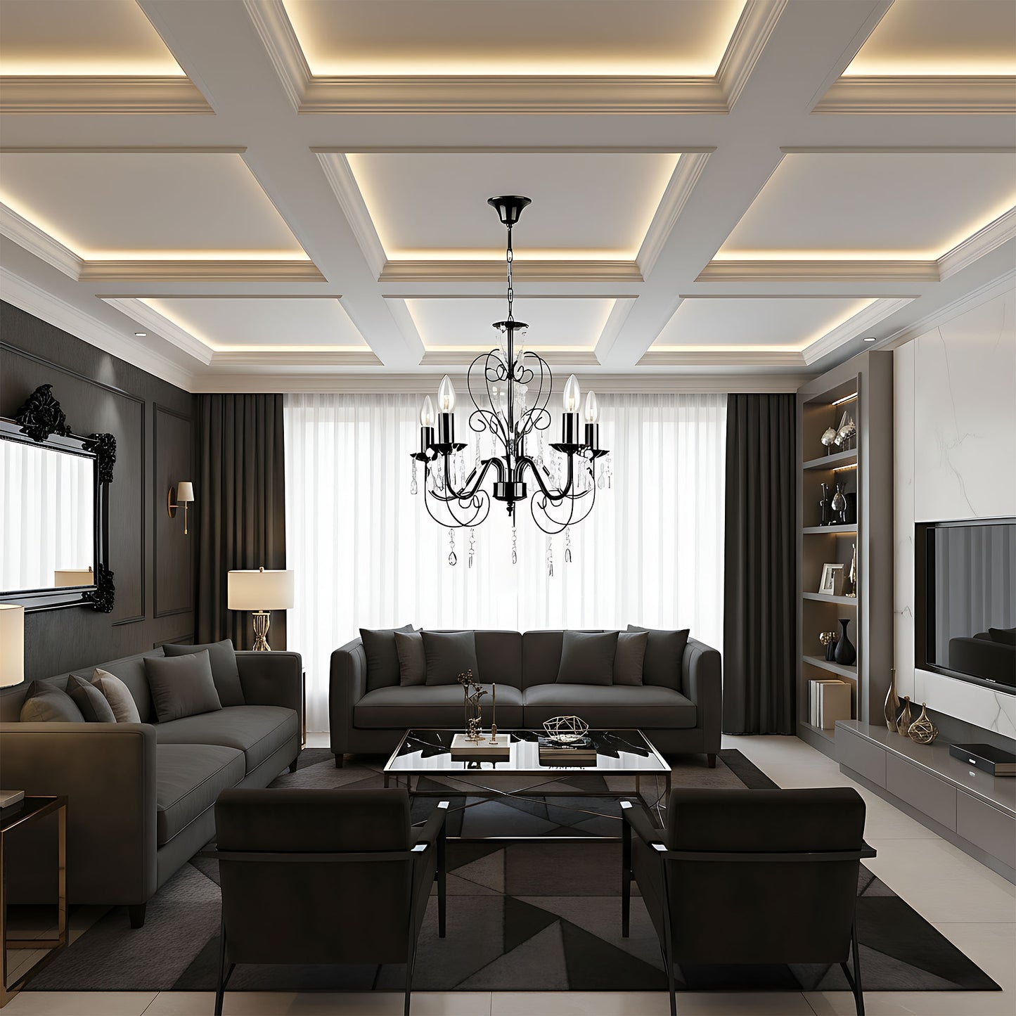 Lampă Suspendată Ebt010-5cp Black  4