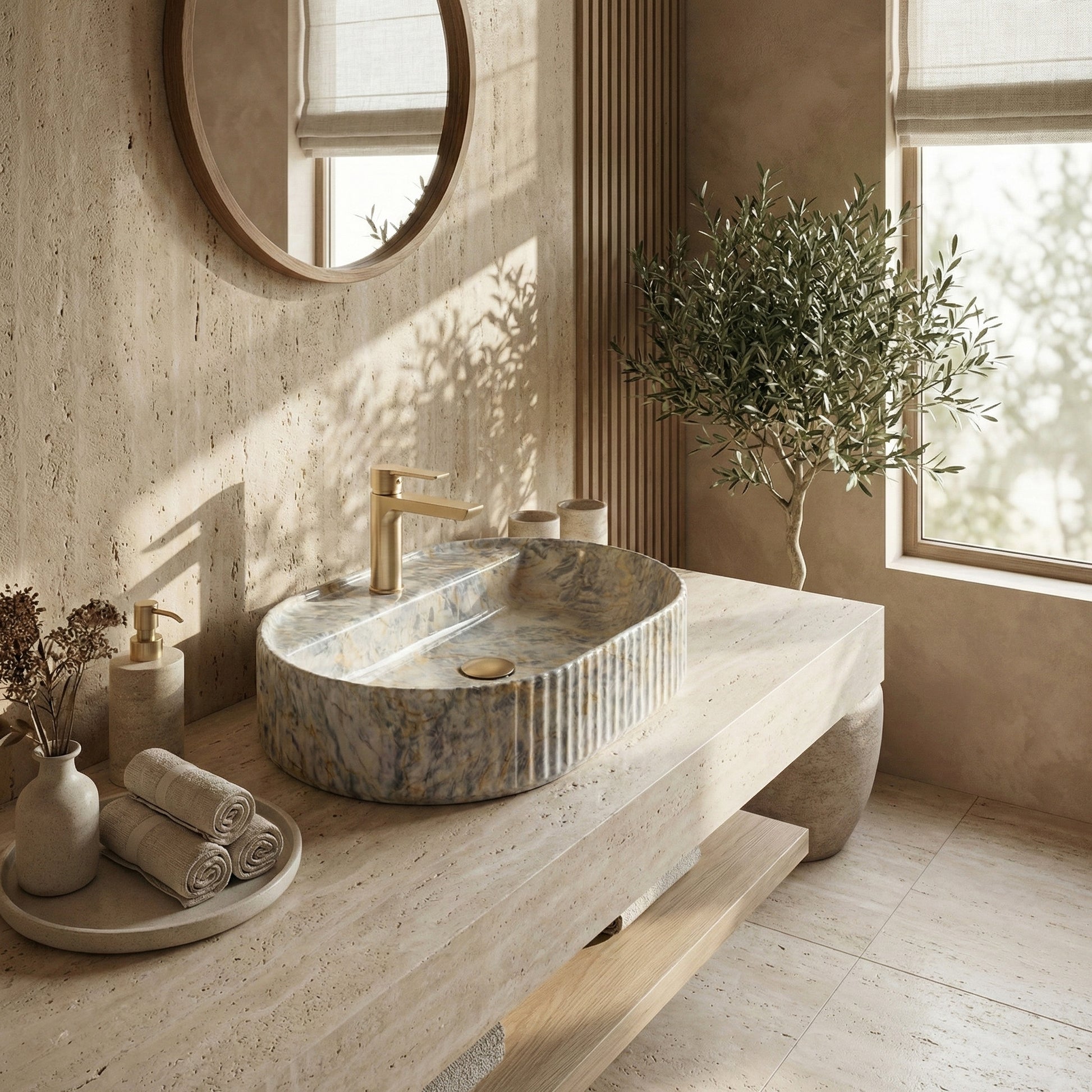 Lavoar pe blat Rea Marcela 60 Ruststone  6