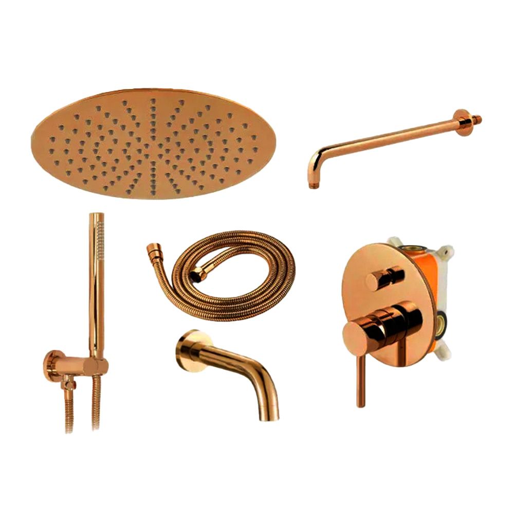 Set de duș incastrat Rea Lungo Copper Auriu cu BOX  3