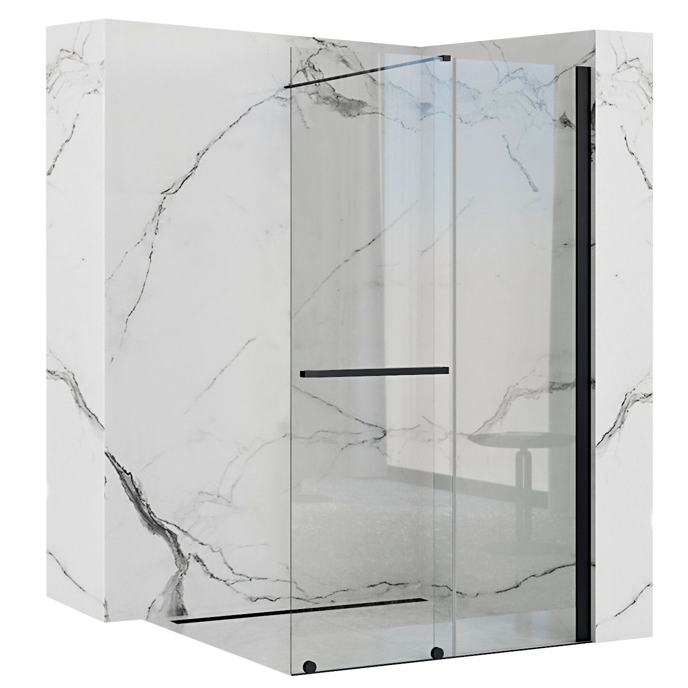 Paravan de dus Rea Cortis Black 120 6