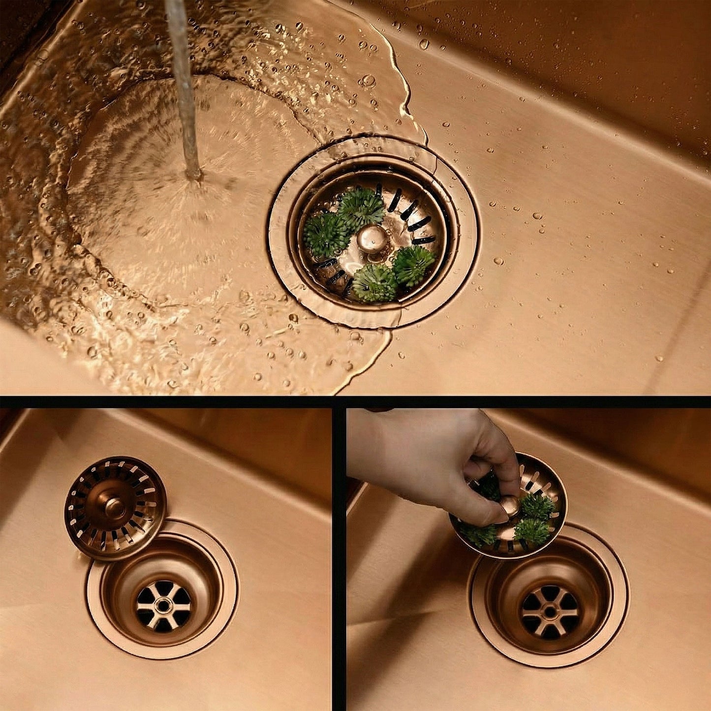 Chiuvetă inox Fin BRUSH COPPER cu robinet de bucătărie 6