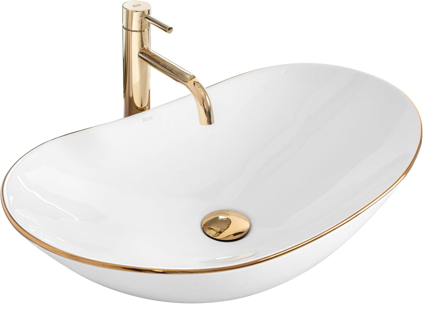 Lavoar pentru blat Rea Royal Auriu Edge 1