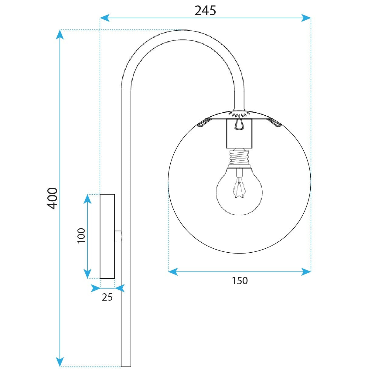 Lampa De Perete G090-1w Black  6