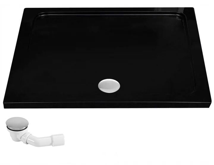 Cabina de dus SOLAR GOLD Brush 100x80cm cu cadita Savoy black 9